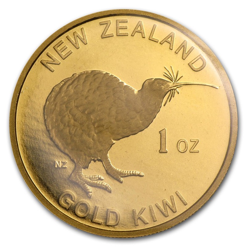 Золотая монета Новой Зеландии "GOLD KIWI", 31.1 гр чистого золота (проба 0,9999)